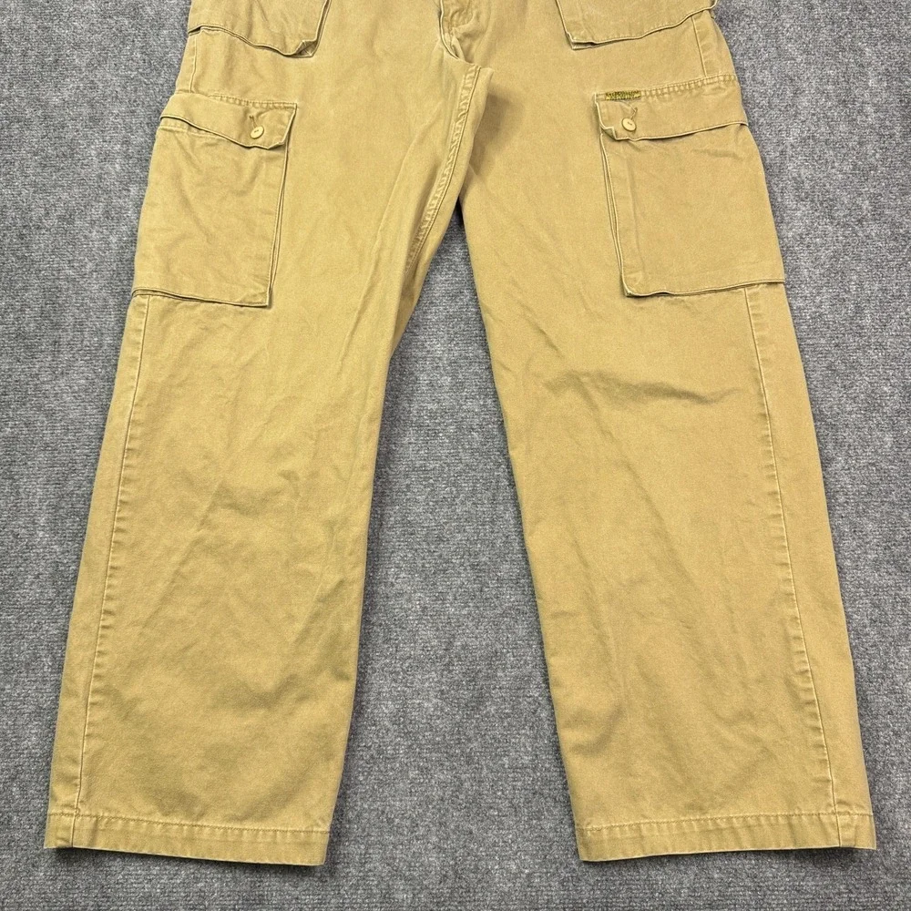 Vintage Levis Mens Cargo Pants 36x34 Khaki Canvas Baggy Relaxed Skater Y2K